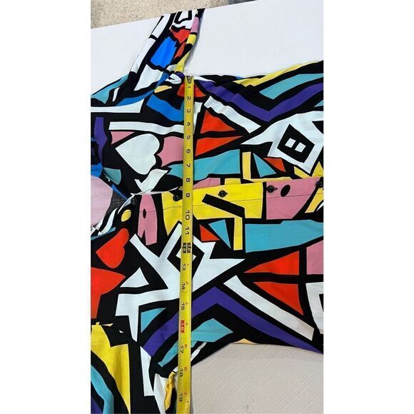 Big Dart Women's Abstract Long Sleeve Button-Down Shirt Multi-Color Size 6 UK - Picture 8 of 8
